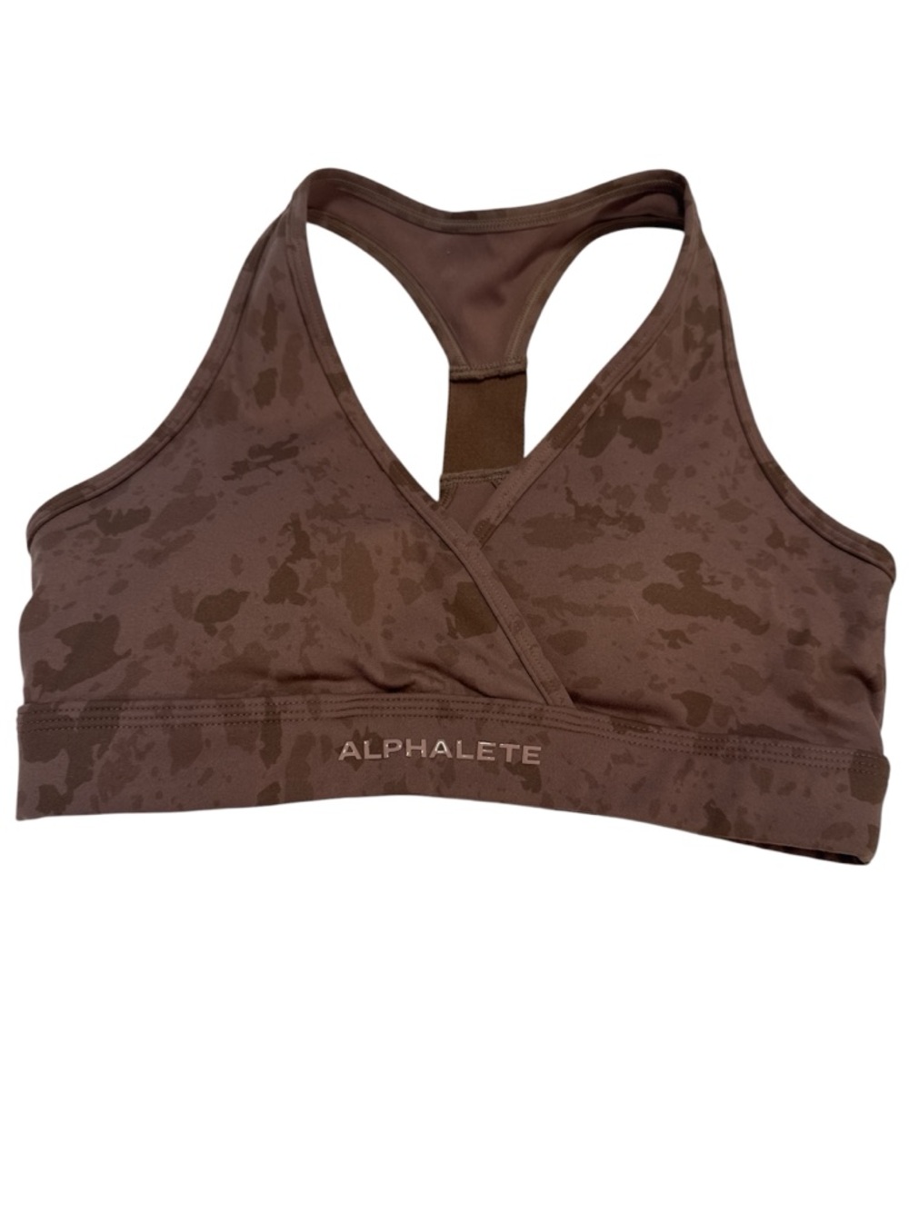 Alphalete Women's Brown Camo Sports Bra - Supportive Racerback. XS